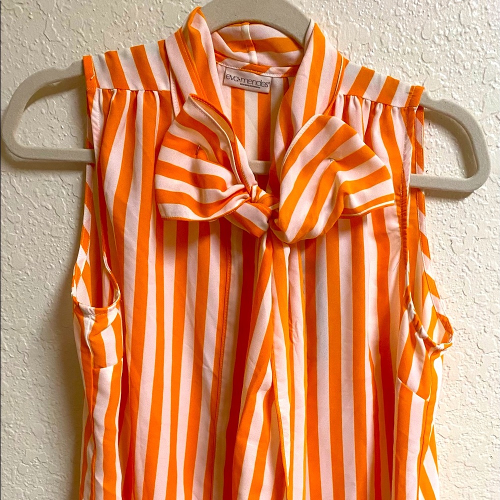 Eva Mendes for NY & Co. Isabella Stripe Bow Blouse Eva Mendes Collection